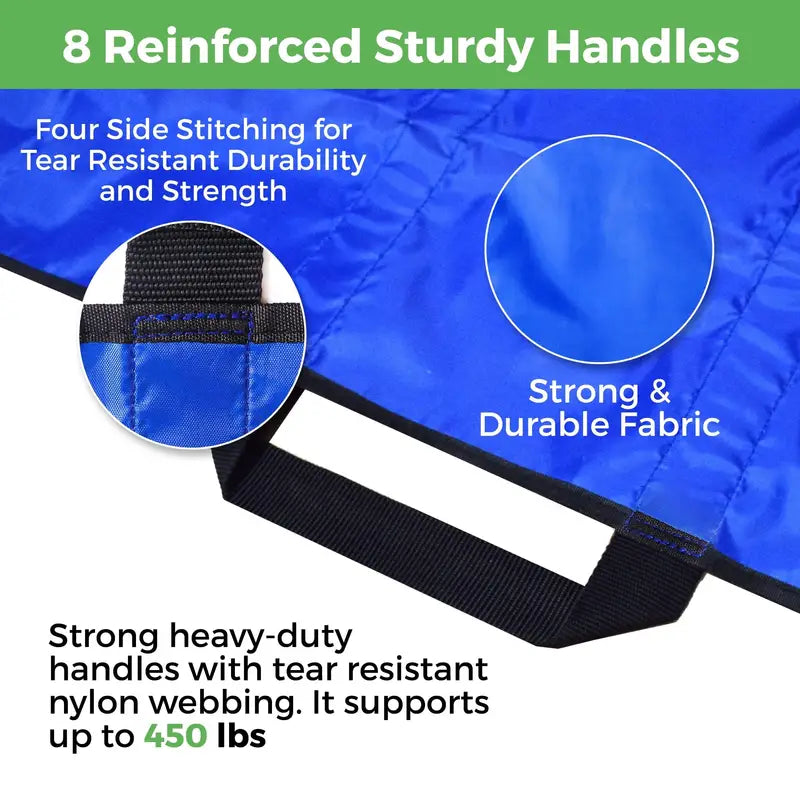 Bed Positioning Pad With Reinforced Handles, Lifting And Turning Sheet