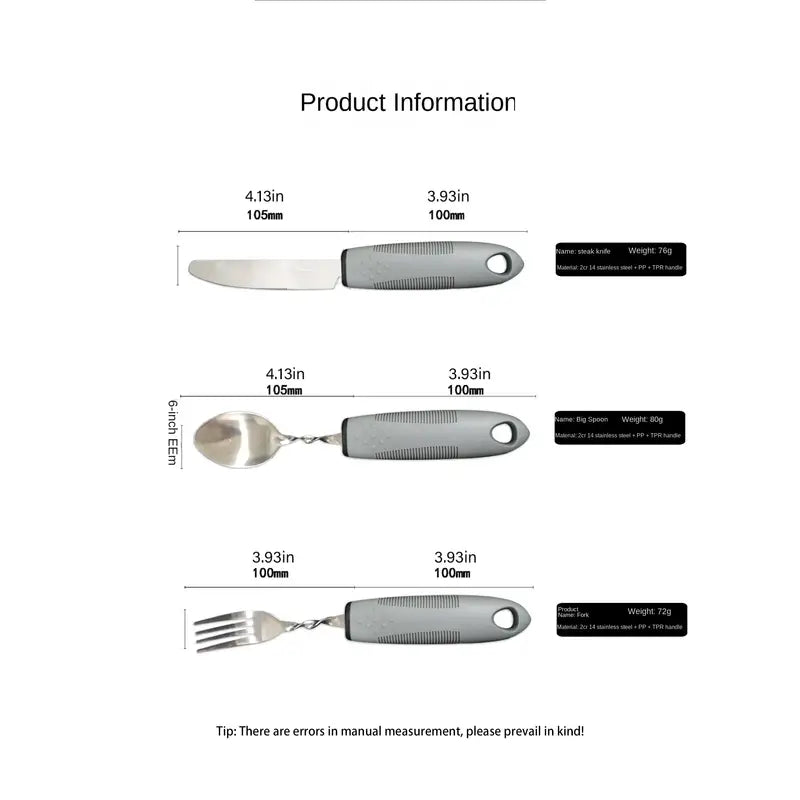 Anti-shake Bendable Silverware 3pcs set