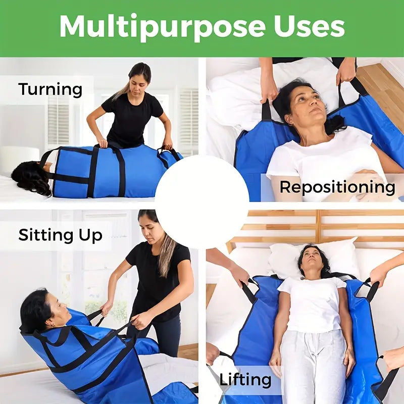 Bed Positioning Pad With Reinforced Handles, Lifting And Turning Sheet
