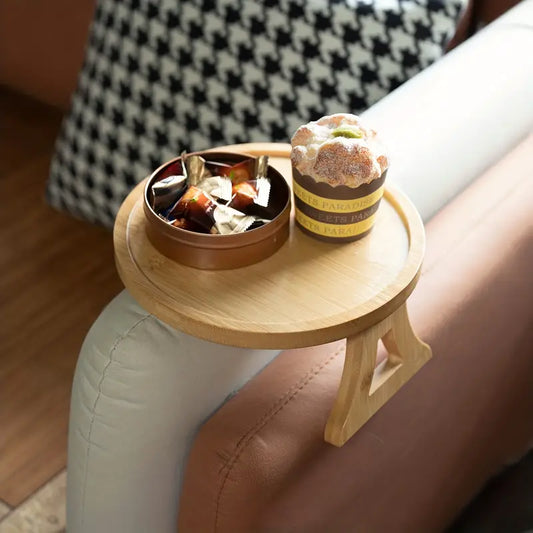 Sofa or Couch Armrest Clip-On Coffee Table Tray