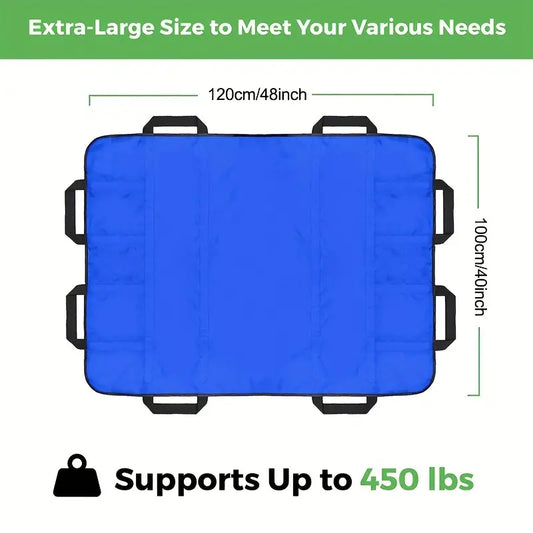 Bed Positioning Pad With Reinforced Handles, Lifting And Turning Sheet