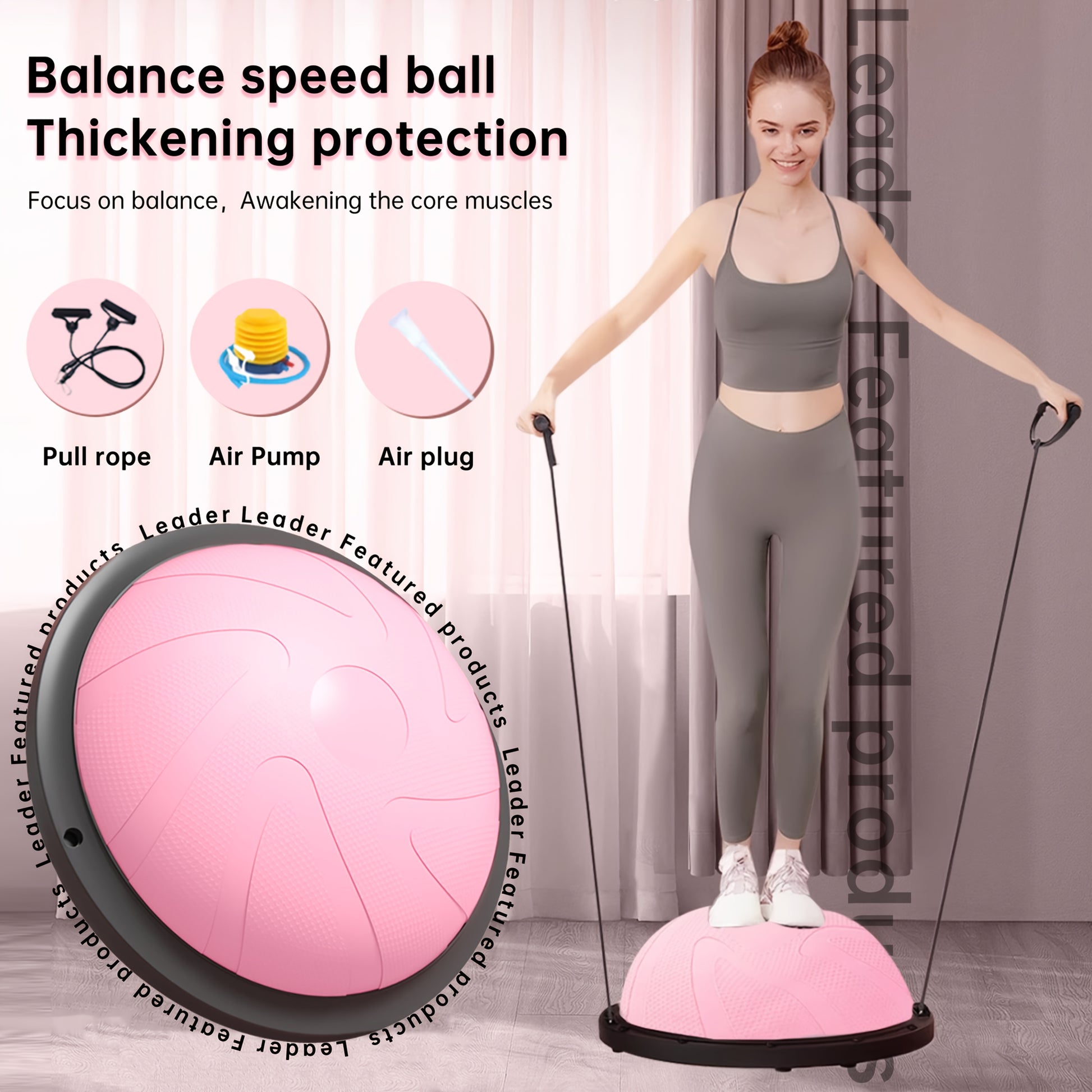 Durable Wave Ball for Yoga Pilates  Fitness  Thickened HalfRound Exercise Ball