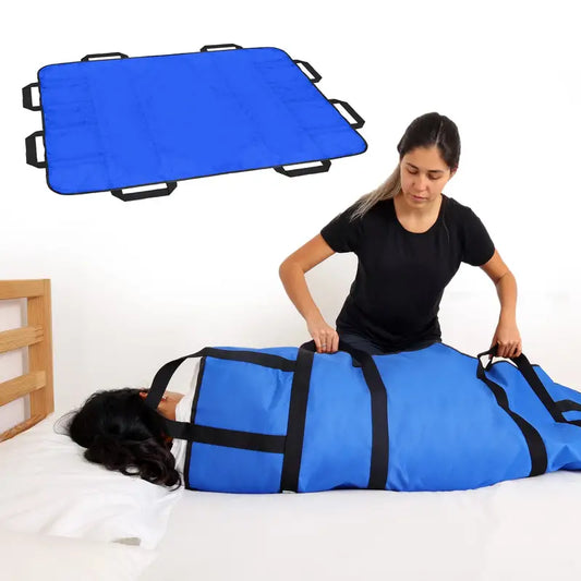 Bed Positioning Pad With Reinforced Handles, Lifting And Turning Patient Sheet
