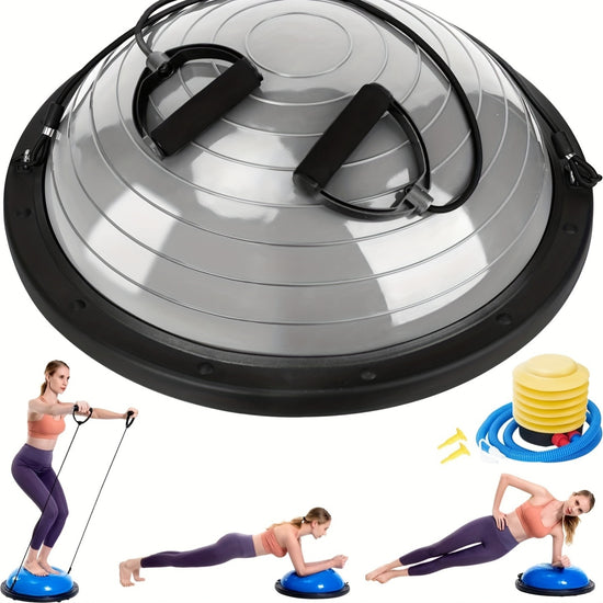 Half Balance Ball Trainer with Resistance Bands for Home Gym Workout
